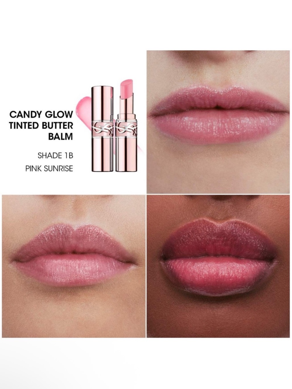 YSL Loveshine Candy Glow Tinted Lip Balm • 1B Pink Sunrise